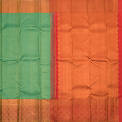 Pastel Green Kanchipuram Silk Saree with Mayil Ken Design