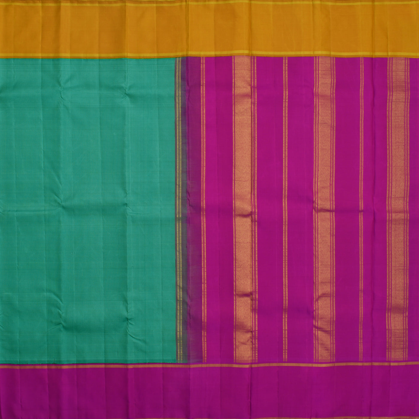 Rexona Green Kanchipuram Silk Saree with Small Checks Design