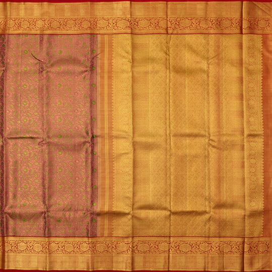 LIGHT PEACH KANCHIPURAM SILK SAREE