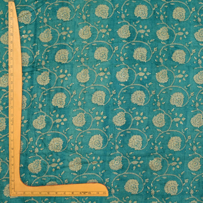 Blue Tussar Silk Fabric