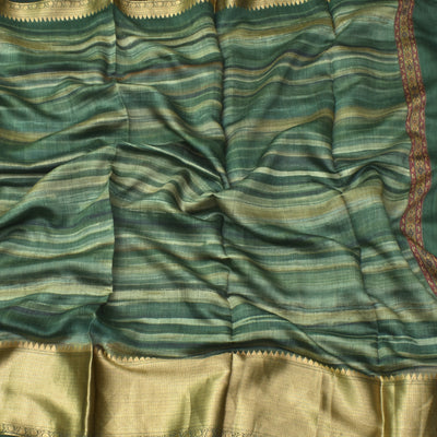dark-green-printed-tussar-saree-with-blouse