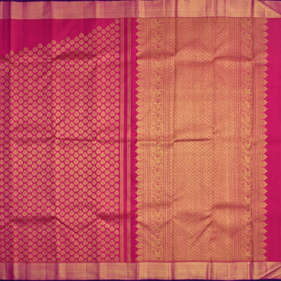 Rani Orange Kanchipuram Silk Saree with Medium Butta Design