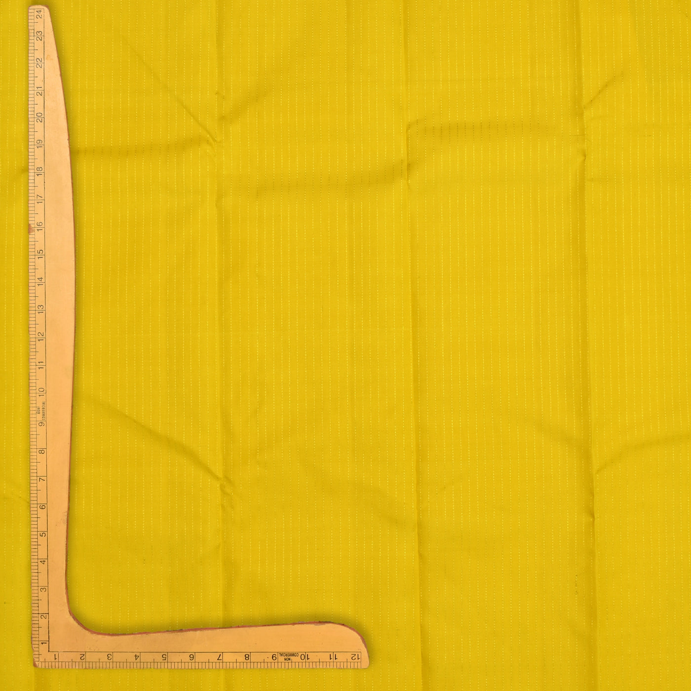 Mustard Kanchi Silk Fabric With Muthu Zari Lines Design