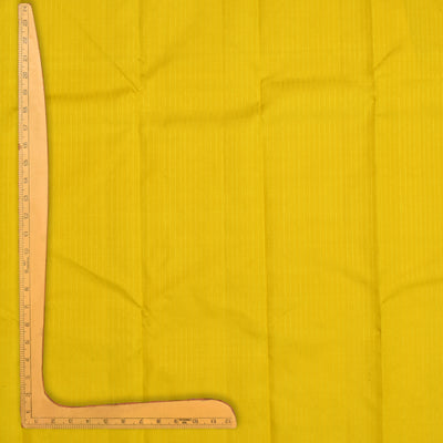 Mustard Kanchi Silk Fabric With Muthu Zari Lines Design