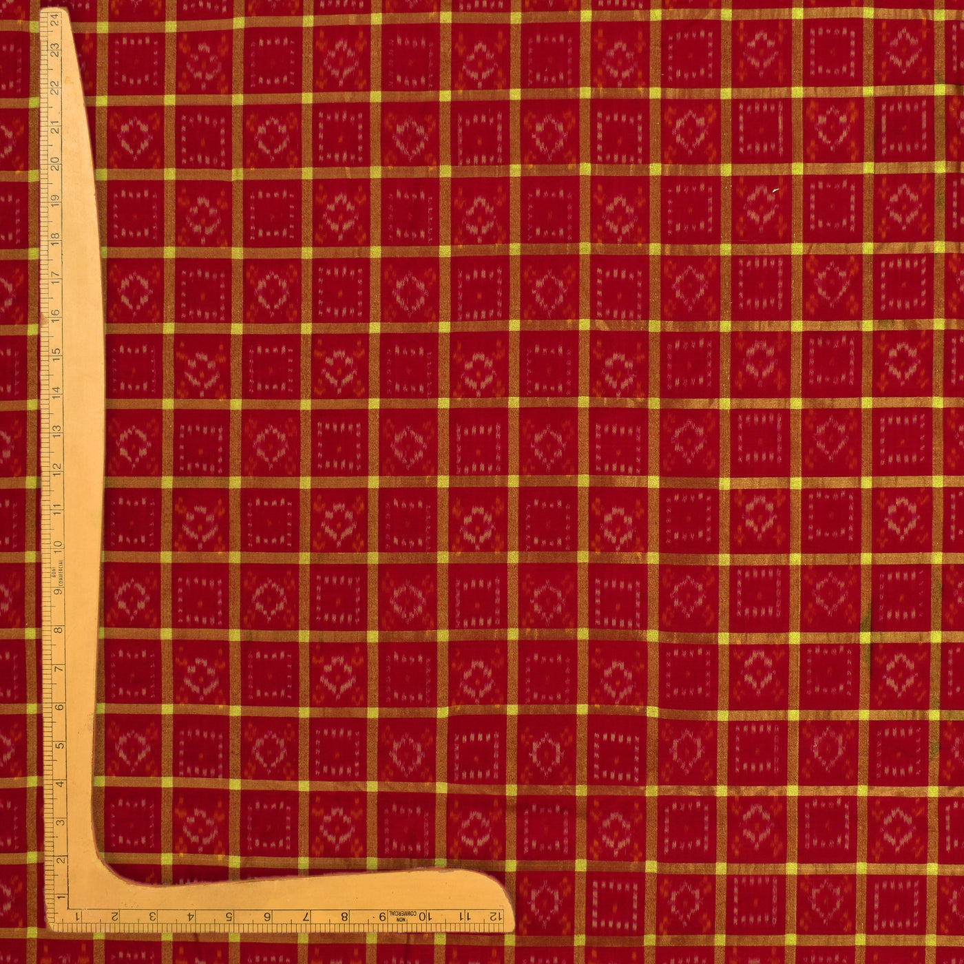 Arakku Thakkali Ikkat Silk Fabric