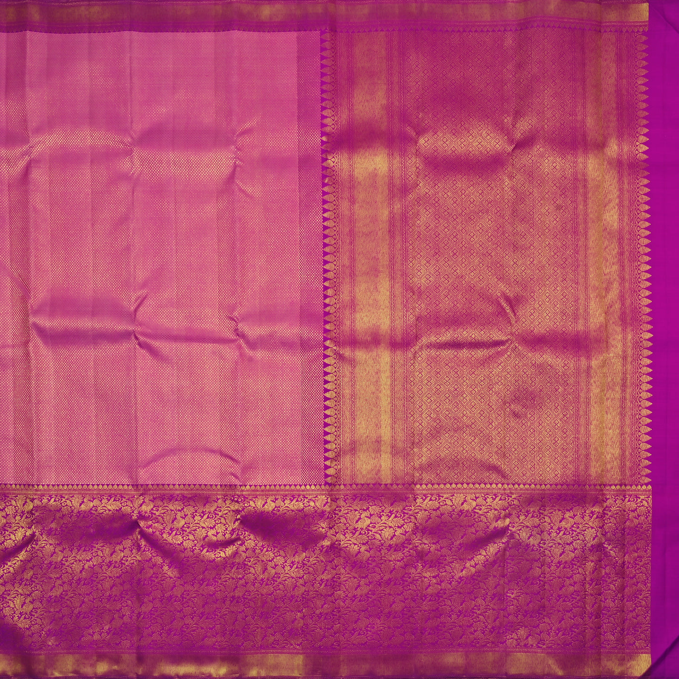 Pink Kanchipuram Silk Saree with Dots Design
