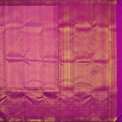 Pink Kanchipuram Silk Saree with Dots Design