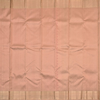 Light Peach Kanchipuram Silk Saree with Tissue Zari Design