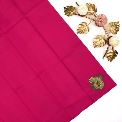 Pink Embroidery Silk Saree with Mango Zari Design