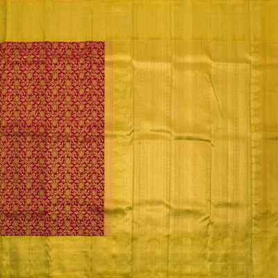 Arakku Thakkali Kanchipuram Silk Saree with Zari Creeper Design