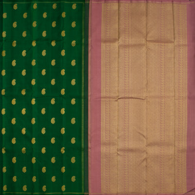 Alli Green Kanchipuram Silk Saree with Mango Butta Design