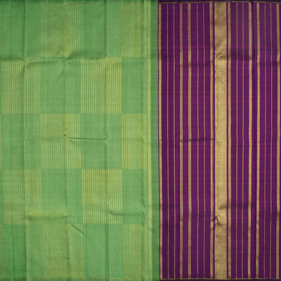 Apple Green Kanchipuram Silk Saree with Muthu Zari Lines Design