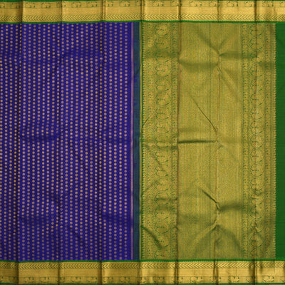 MS Blue Kanchipuram Silk Saree with Small Butta Design