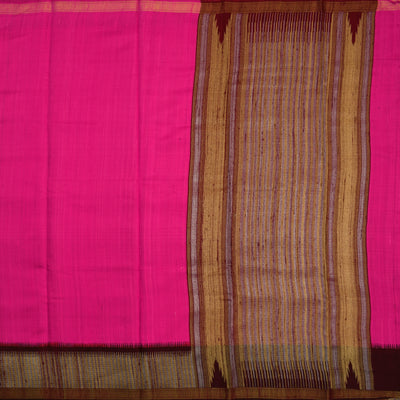 Pink Tussar Silk Saree with Zari Design Pallu