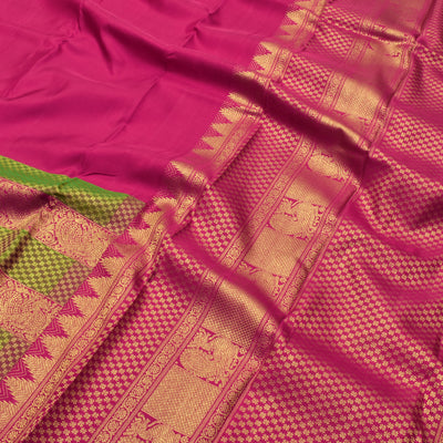 Pink Kanchi Silk Saree with Blouse