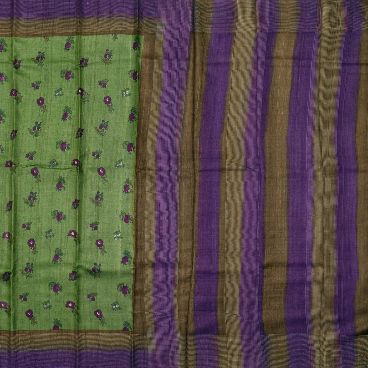 Mehanthi Green Tussar Silk Saree