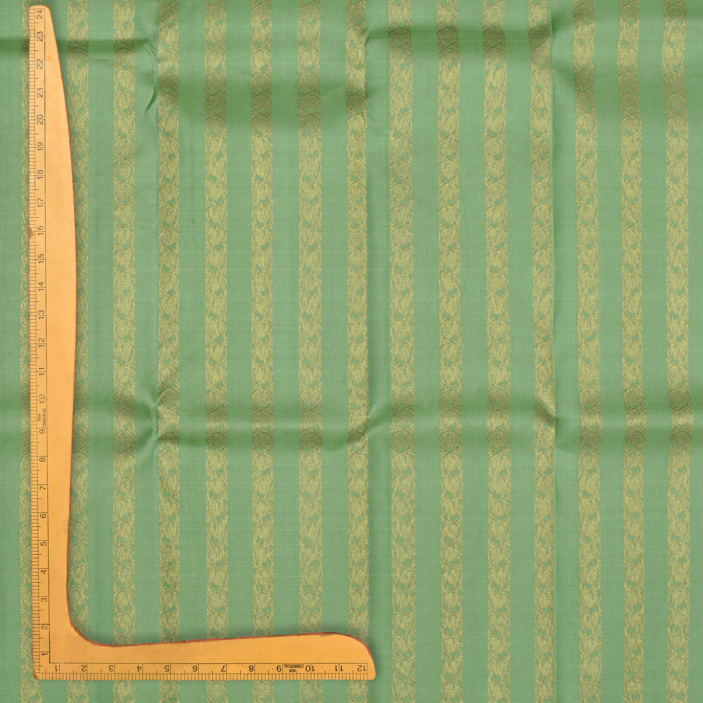 Elaichi Green Kanchi Silk Fabric with Kodi Creeper Design