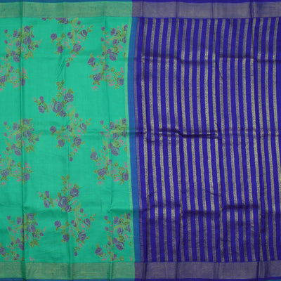 Rexona Blue Printed Kanchipuram Silk Saree