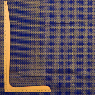MS Blue Kanchi Silk Fabric with Zari Checks Kamalam Butta