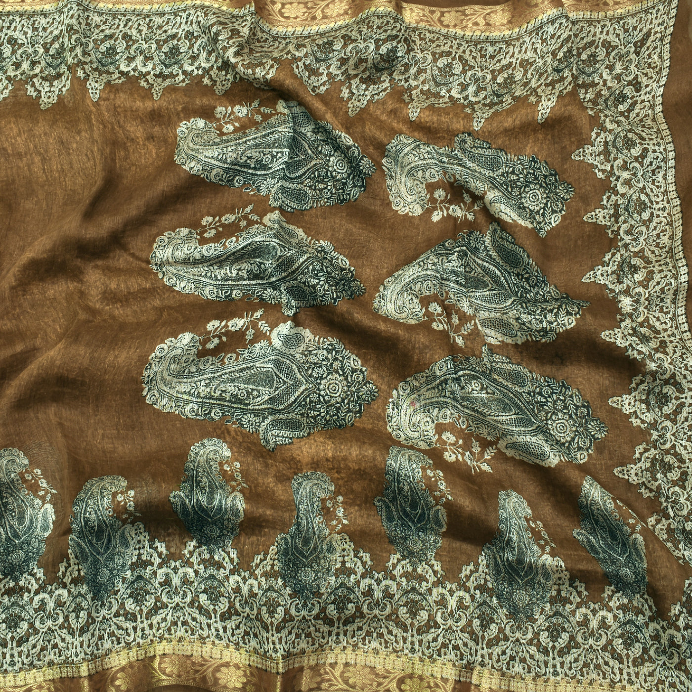 brown-linen-saree-with-blouse