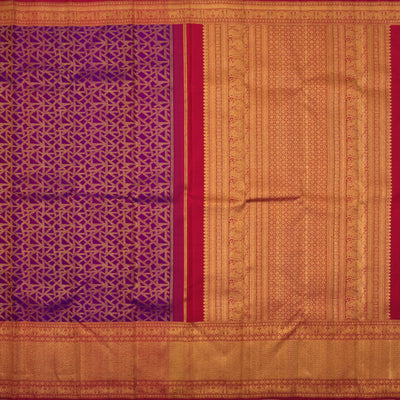 Magenta Blue Kanchipuram Silk Saree