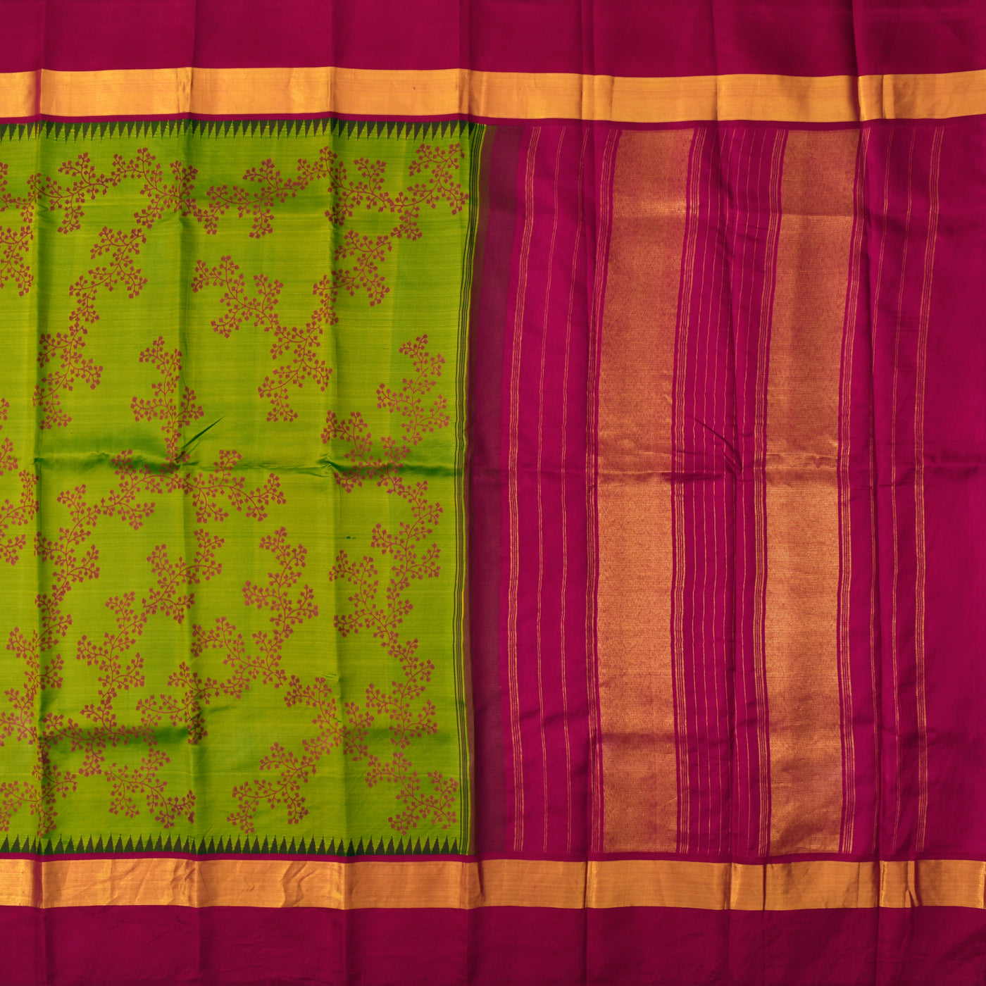 Samaga Green Printed Kanchipuram Silk Saree