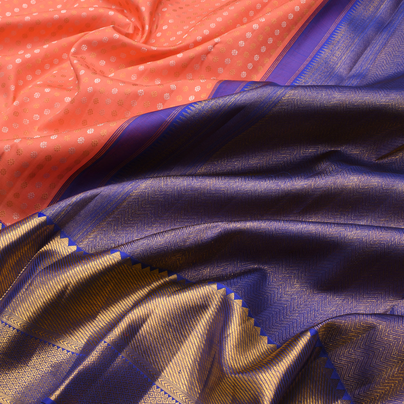 coral-pink-kanchi-silk-saree-with-ms-blue-blouse