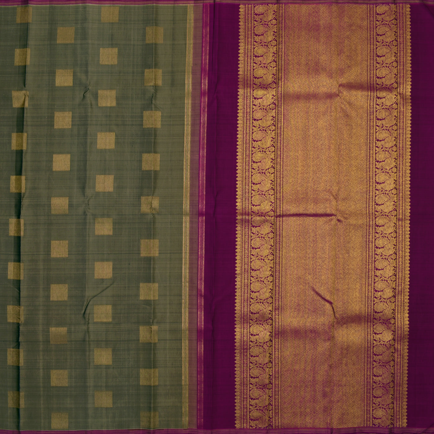 Grey Kanchipuram Silk Saree