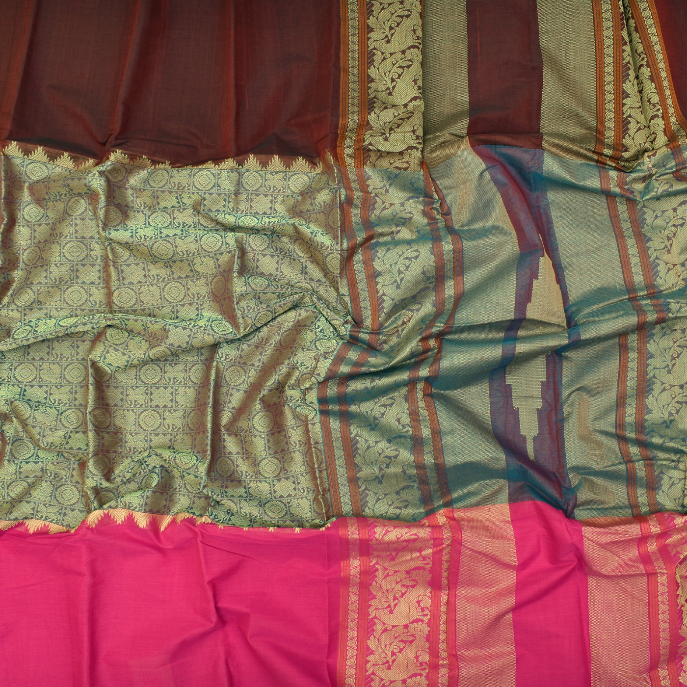 double-shaded-maroon-and-pastel-blue-kanchi-cotton-saree