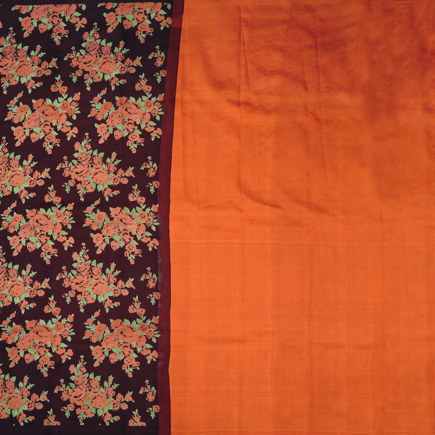 V Pakku Printed Kanchi Silk Saree with Floral Design