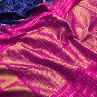 blue-checked-kanchi-silk-saree-with-pink-blouse
