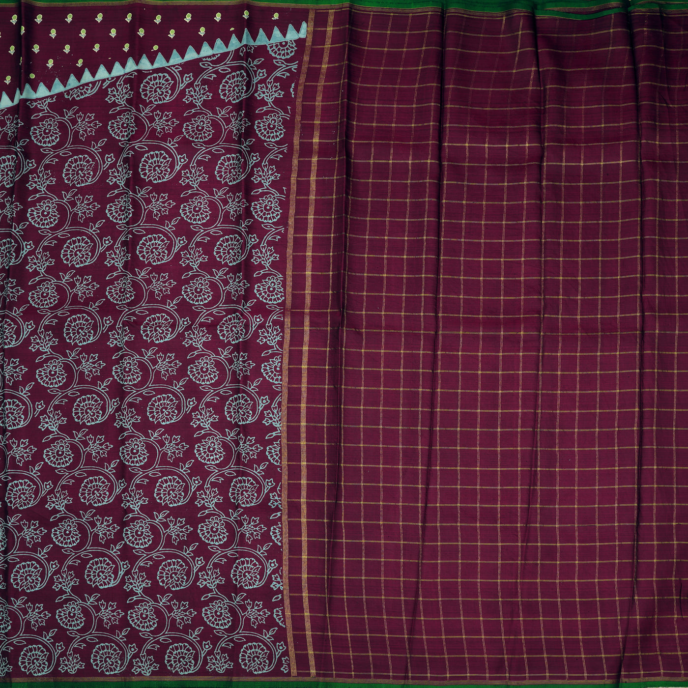 Kanchi Arakku Printed Kanchi Silk Saree with Floral Design