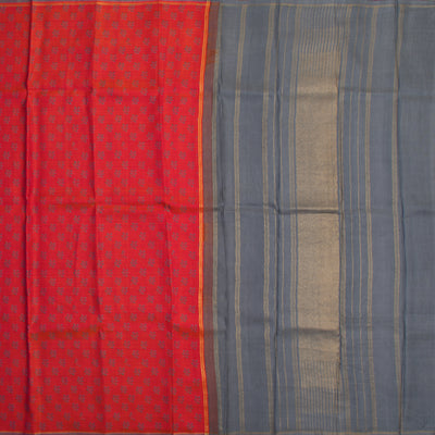 Rani Orange Printed Kanchipuram Silk Saree