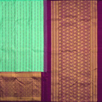 Pista Green Kanchipuram Silk Saree with Small Getti Self Pallu