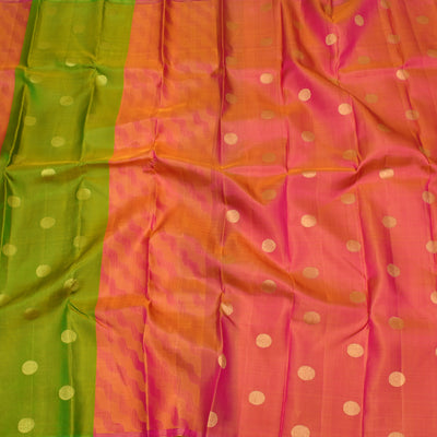 Pink and Orange Kanchipuram Saree
