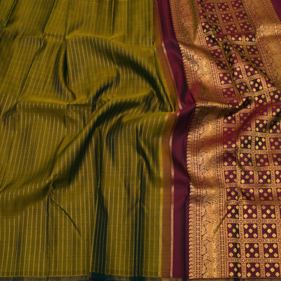 Mustard Kanchipuram Silk Saree 