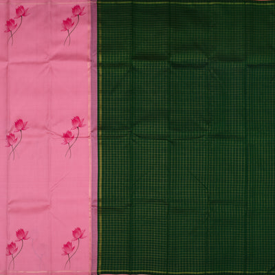 Pink Hand Painted Kanchi Silk Saree