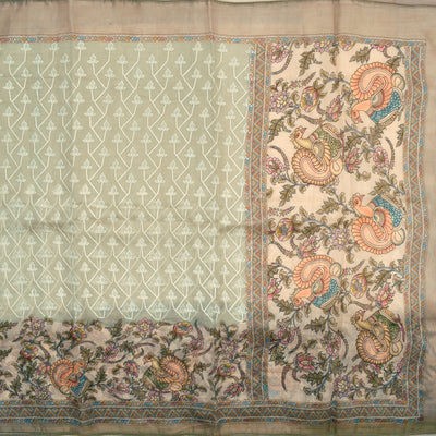 Off White Organza Silk Saree with Embroidery Design