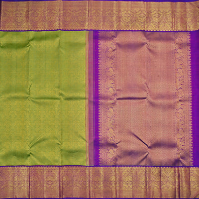 Samangha Green Kanchipuram Silk Saree with Annam Design