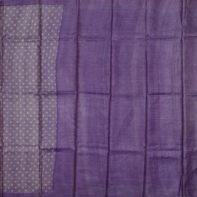 Lavender Tussar Silk Saree with plain pallu