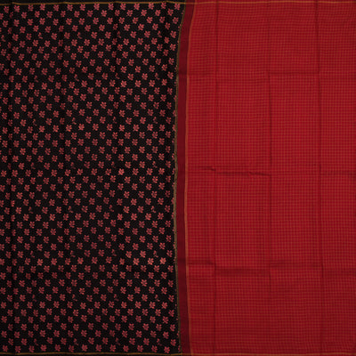 Black Printed Kanchipuram Silk Saree
