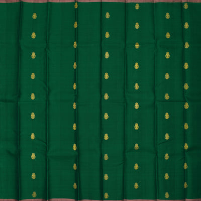 Green Organza Kanchipuram Silk Saree with Medium Butta Design