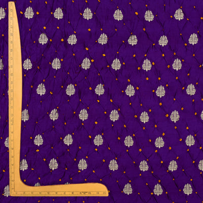 Violet Bandhani Silk Fabric