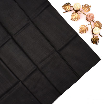 Black Tussar Silk Saree with Tree Butta Design