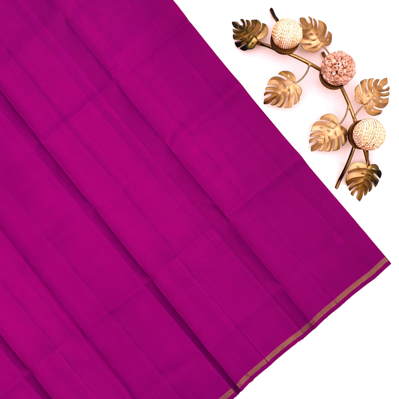 Violet Printed Kanchipuram Silk Saree with Big Flower Printed Design
