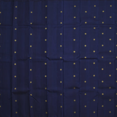 Navy Blue Kanchipuram Silk Saree with Star Butta Design