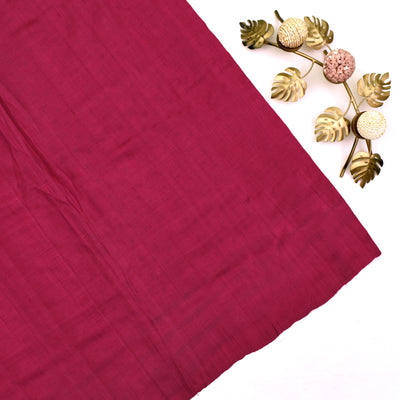 Reddish Pink Tussar Silk Saree with plain blouse