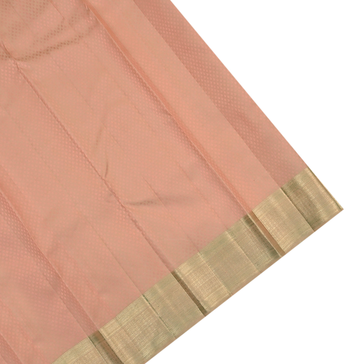 Light Peach Kanchipuram Silk Saree with Tissue Zari Design