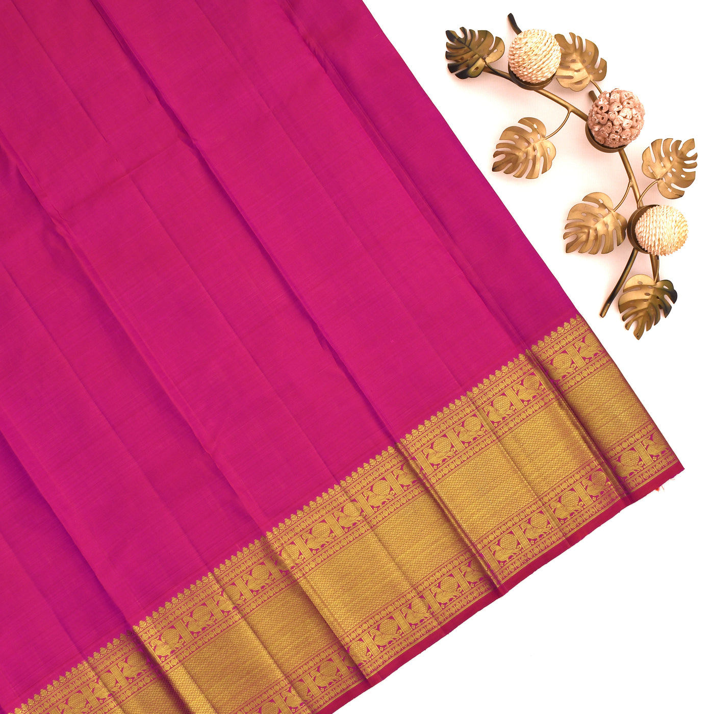 Olive Green Kanchipuram Silk Saree