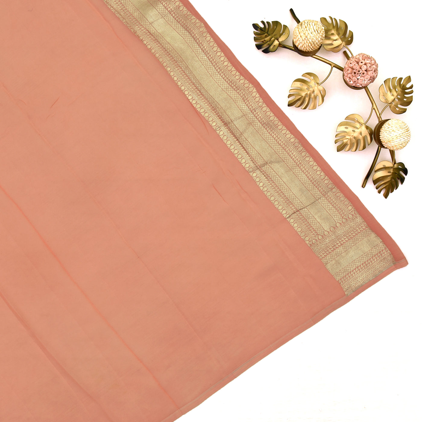Baby Pink Georgette Banarasi Silk Saree